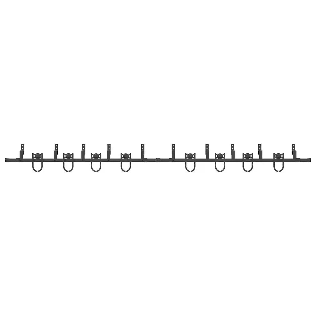Kit di Binari per Porte Scorrevoli 366 cm Acciaio Nero