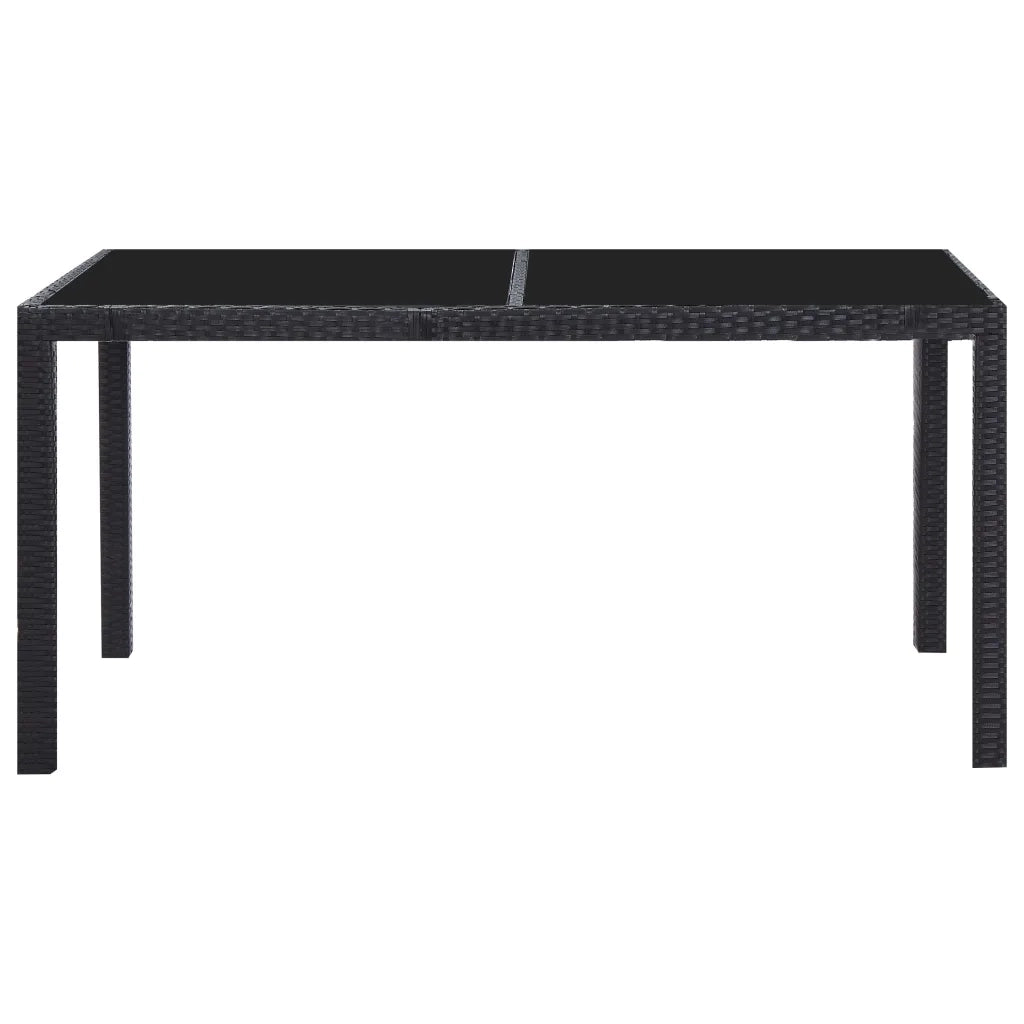 Set Mobili da Pranzo per Giardino 7 pz in Polyrattan Nero 45977