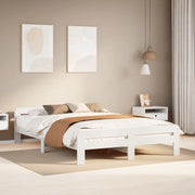 Letto senza Materasso Bianco 140x200 cm Legno Massello di Pino 855473