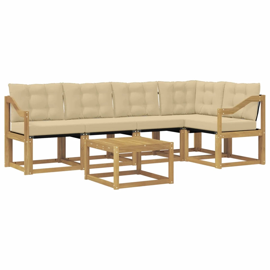 Set di divani da esterno 6 pz Bianco e Beige 3389511