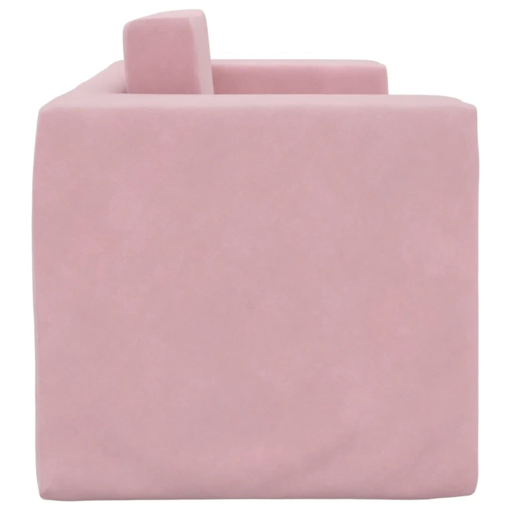 Divano Letto per Bambini a 2 Posti-Sofa Letto-Daybed-Divanetto Rosa in Morbido Peluche 810819