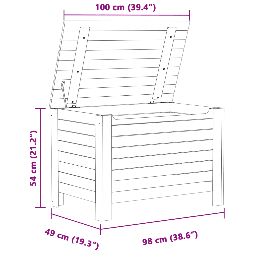 Contenitore con Coperchio RANA Bianco 100x49x54cm Massello Pino