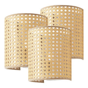 Set di 3 applique E27 20 x 16 x 12 cm effetto rattan bianco 03_0009767