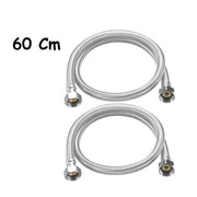 COPPIA TUBO FLESSIBILE 60CM TUBI ACQUA CALDA E FREDDA CALDAIA 1/2X1/2 02074