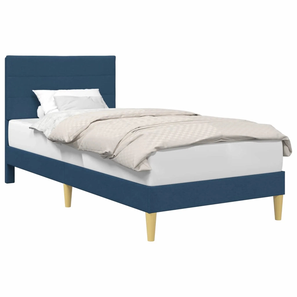 Struttura del letto con testiera Blu 100 x 200 cm Tessuto 42027569
