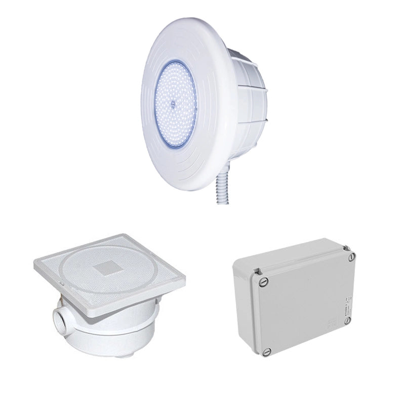 Kit N. 1 Proiettore Led Bianco 1890 Lumen  320 Mm Per Piscina Con Rivestimento In Piastrelle