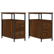 Set di 2 Comodini | Armadio da Notte | Mobiletto da notte Rovere Marrone 30x60x60 cm in Legno Multistrato