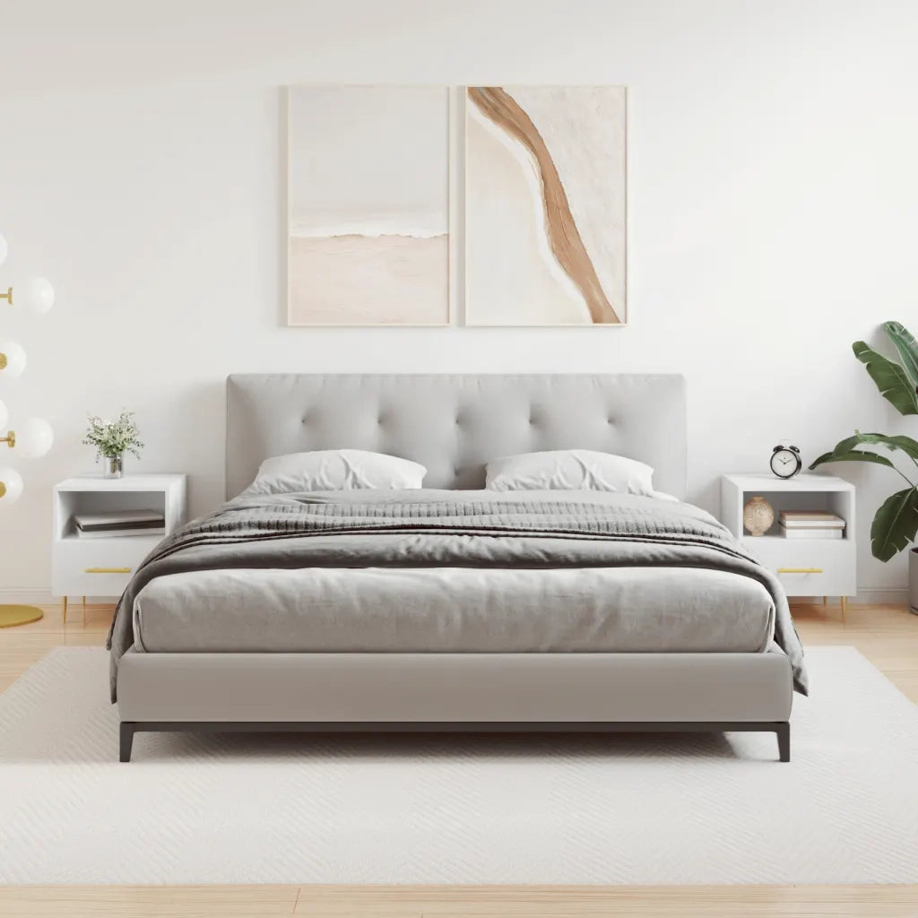 Comodini 2 pz Bianchi 40x35x47,5 cm in Legno Multistratocod mxl 121332