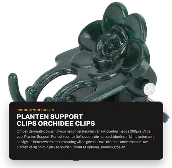 Clips per piante 200 pezzi - Supporto per piante - Clips per orchidee - Clips per piante da sospensione - Clips autoadesivi - Sostenitori per piante da interno