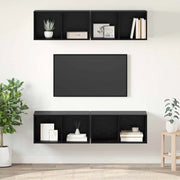 Set mobile TV 4 pz-Set di 4 Credenza per TV Rovere Nero 37 x 37 x 72 cm 248930