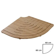 Pedana doccia semicircolare in legno di bambù 60x60 cm