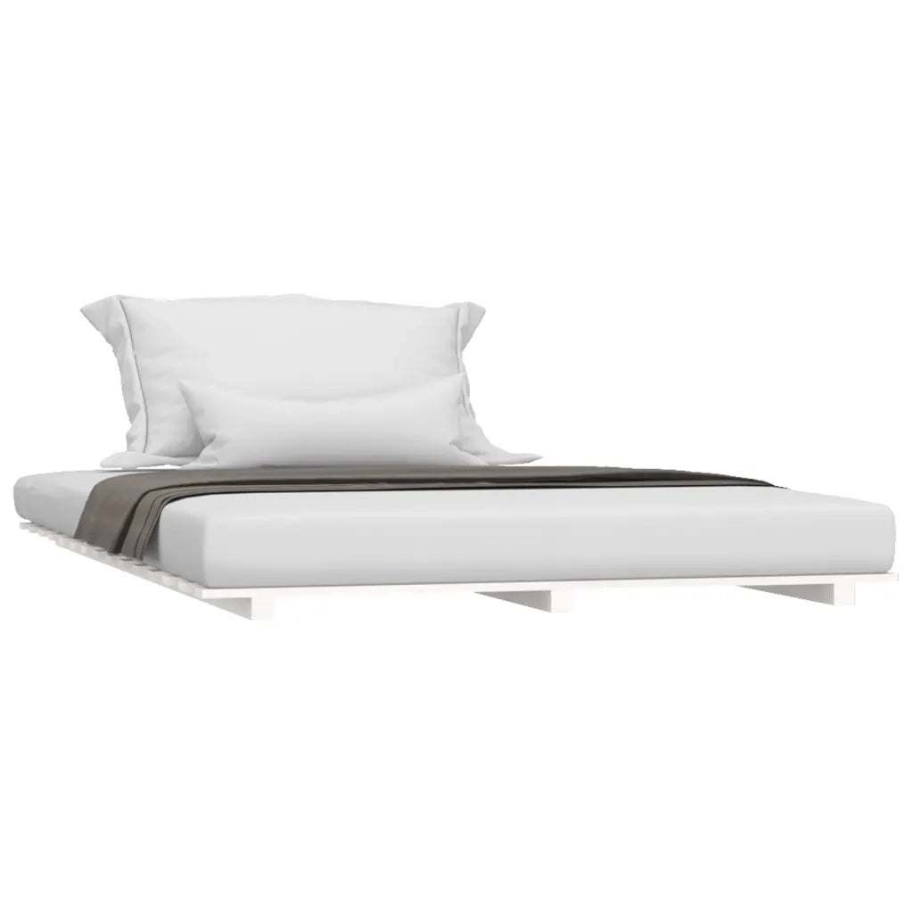 Giroletto senza Materasso-Struttura Letto Bianco 120x200 cm Legno Massello Pino 370769