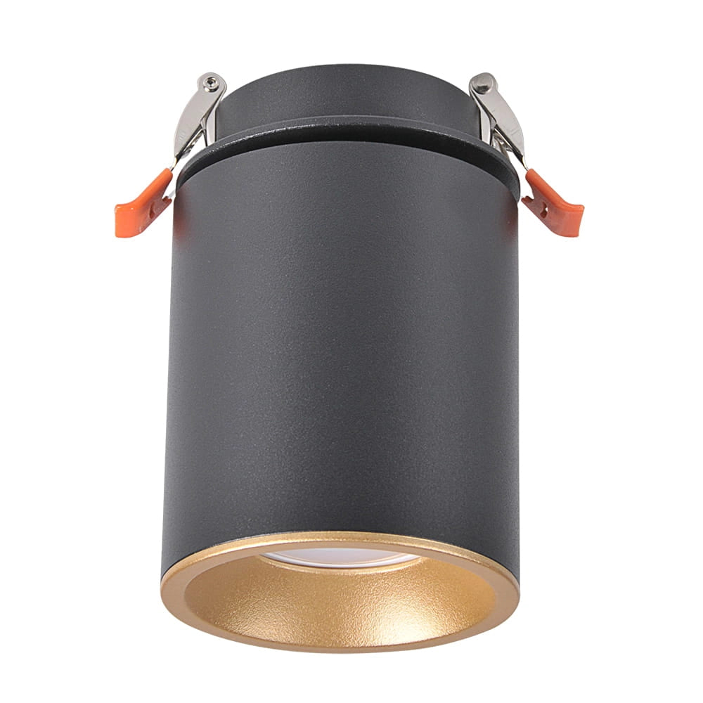 Faretto incasso orientabile GU10 nero oro Polux Pallas