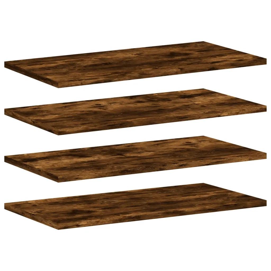 Mensole Parete 4pz Rovere Fumo 60x20x1,5 cm Legno Multistrato 838231