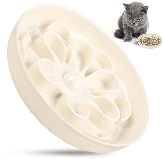 Bacino per Animali - Anti-sling - Alimentazione Lenta - Ciotola per Gatti e Cani - Resistente all'Inondazione - Disegno di Fiori Interattivo - Riduce l'Ingestione di Cibo - Ciotola per Alimentazione