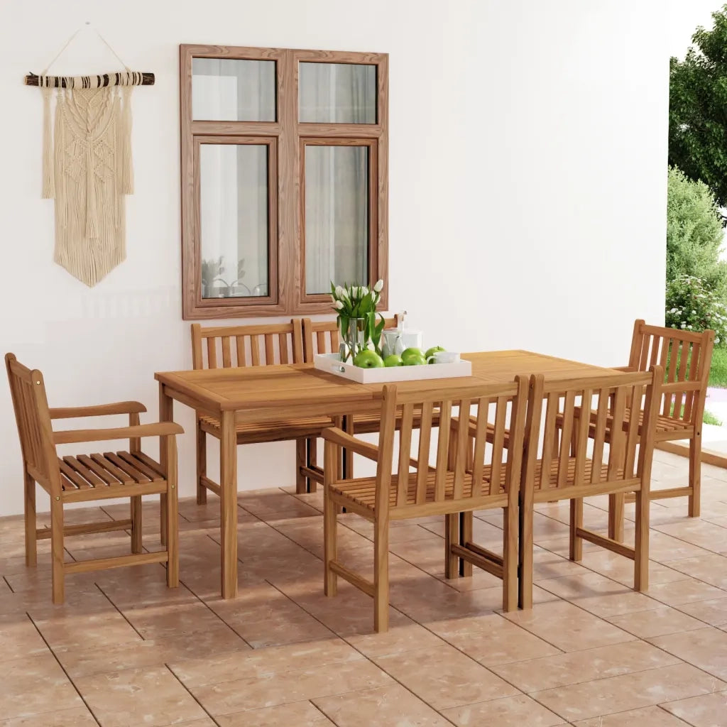 Set da pranzo da giardino 7 pz 180x90 cm in legno massello di teak 3059944