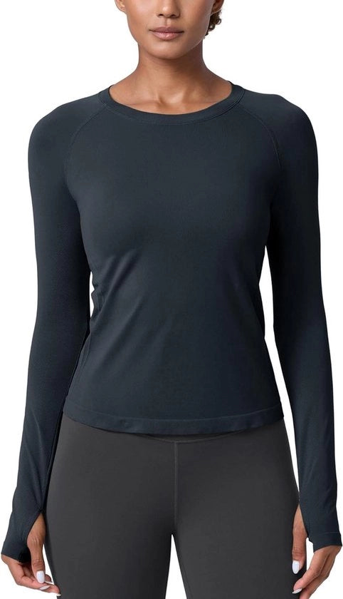 Maglietta Sport per Donna con Manica Lunga e Cerniera al Petto