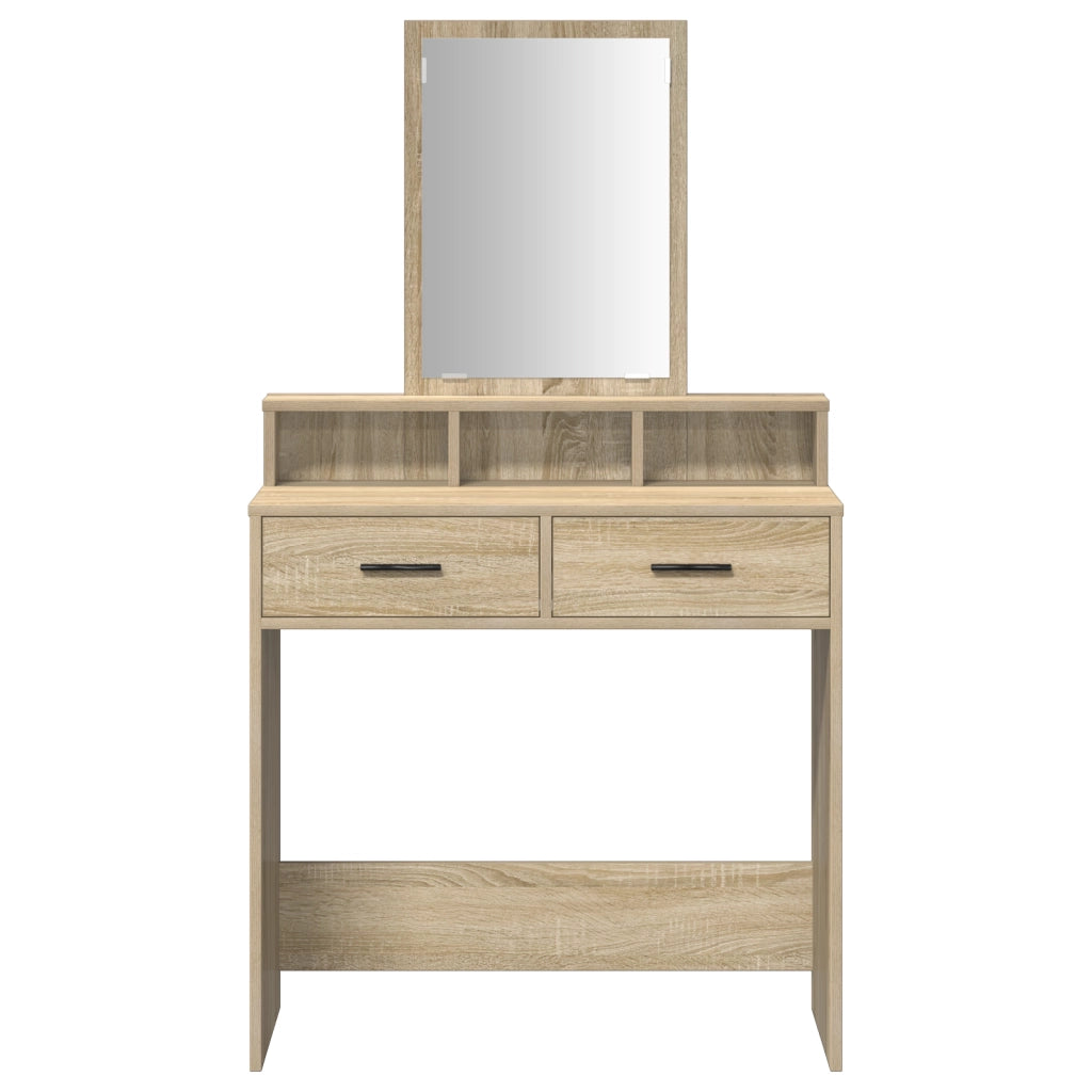 Toeletta  con cassetti in rovere Sonoma 79x41x140 cm