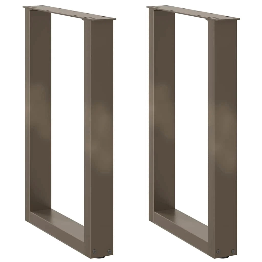 Set di 2 gambe regolabili per tavolo da pranzo a forma di U 50 x 72-73 cm in acciaio verniciato a polvere naturale 02_0057419