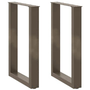 Set di 2 gambe regolabili per tavolo da pranzo a forma di U 50 x 72-73 cm in acciaio verniciato a polvere naturale 02_0057419