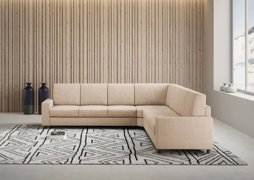 Divano sakar 3 posti  (tre sedute da 60cm) + angolo + divano 3 posti (tre sedute da 60cm) misure esterne l.286x286 | beige - Mobili 2G