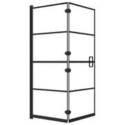 Pannello Doccia Pieghevole in ESG 120x140 cm Nero CFW1513730