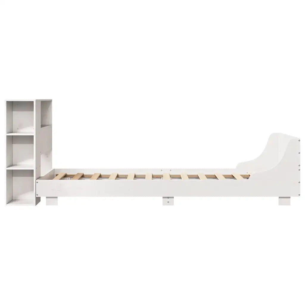 Giroletto senza Materasso Bianco 75x190 Legno Massello di Pino 3323675