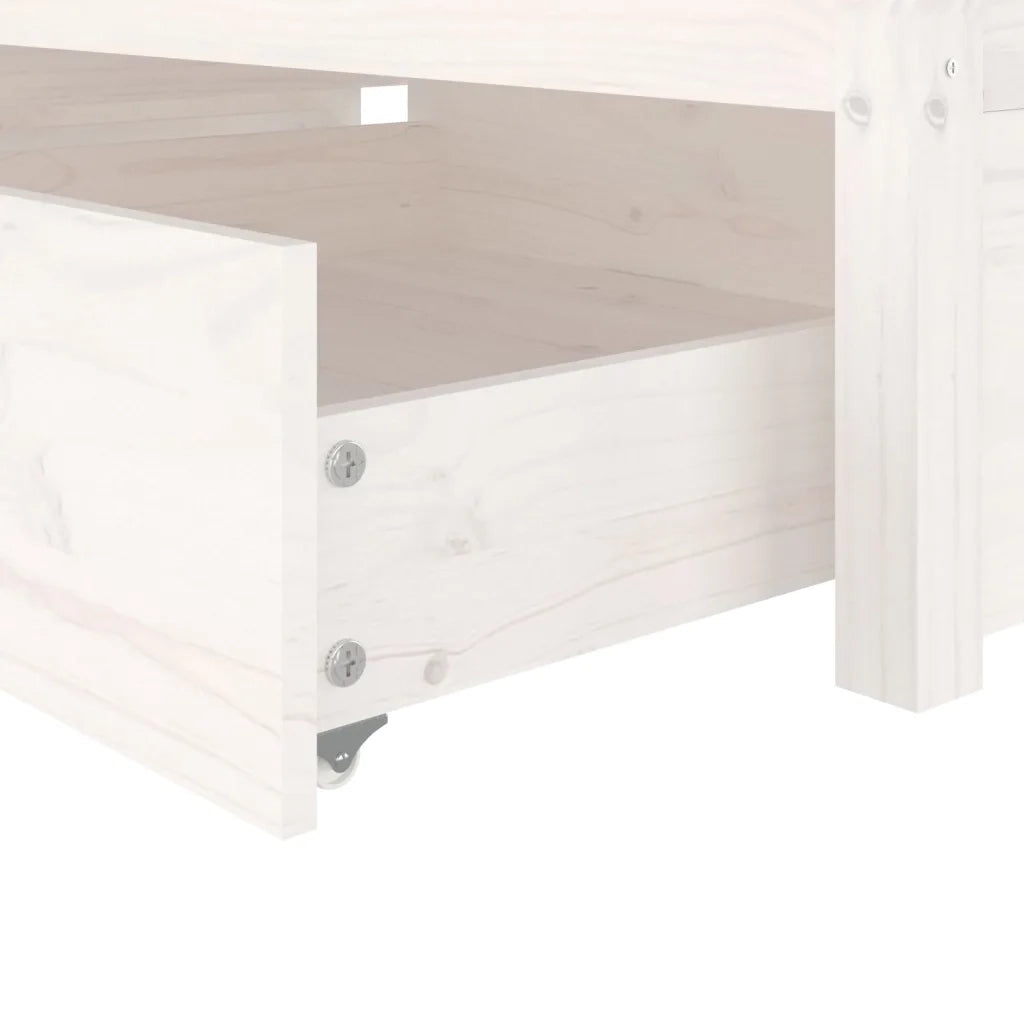 Letto singolo | Letto per adulti | Giroletto Bianco con Cassetti 75x190 cm Small Single