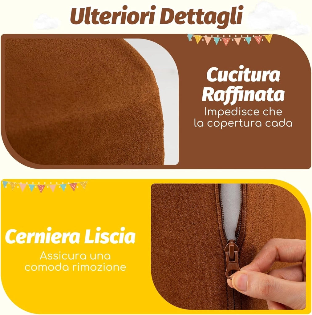 Set di 5 Pezzi Gioco in Schiuma, Blocchi con Piscina di Palline per Bambini, Coperture Lavabili con Cerniere, Blocchi Creativi per Stanza di Giocattoli, Camera da Letto (Marrone)