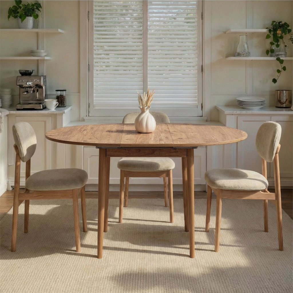 Tavolo da pranzo allungabile in legno "Viona" 100 x 100 x 75 cm - Pino Atlantico