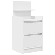 Comodino | Armadio da Notte | Mobiletto da notte con 2 Cassetti Bianco 38x34x80 cm