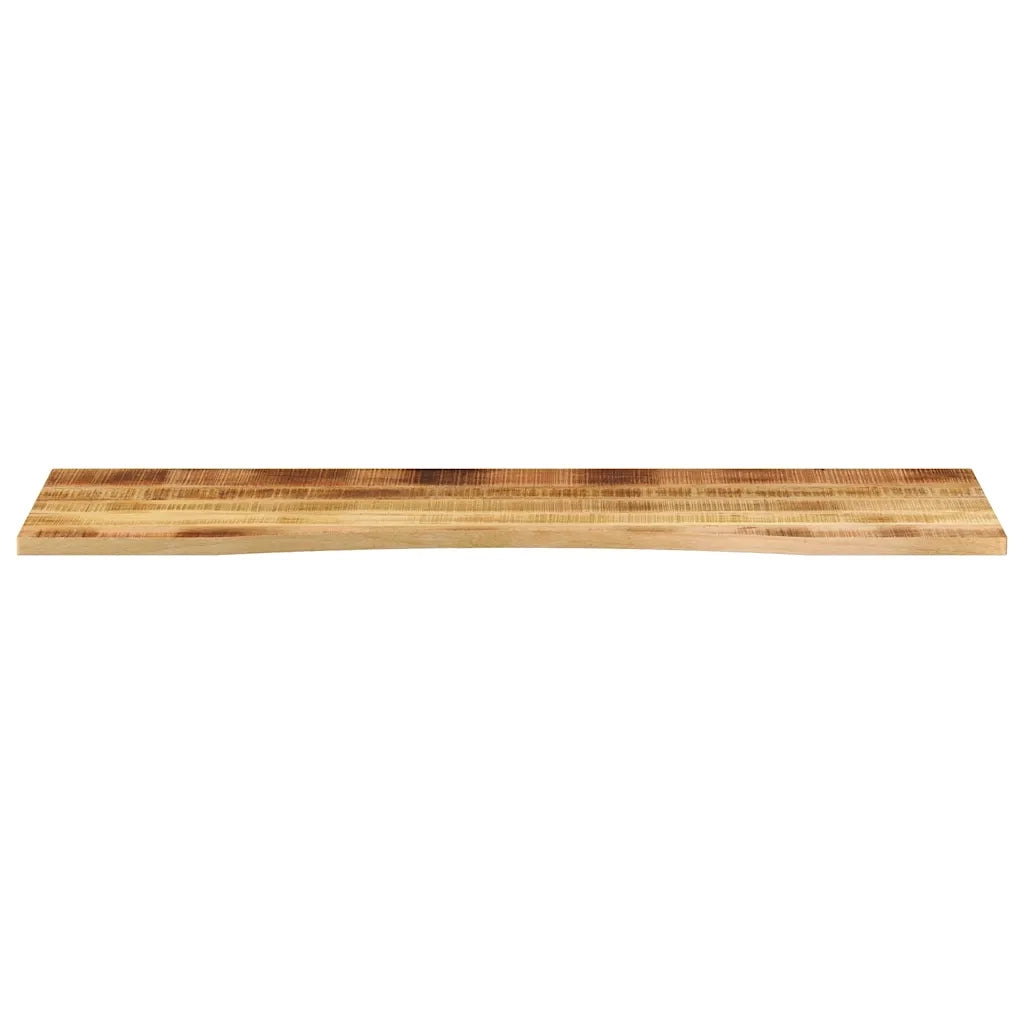 Piano Scrivania con Curva 160x50x2,5cm Massello Grezzo di Mango