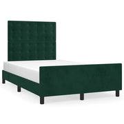 Letto matrimoniale | Letto per adulti | Giroletto senza Materasso Verde Scuro 120x190 cm Velluto
