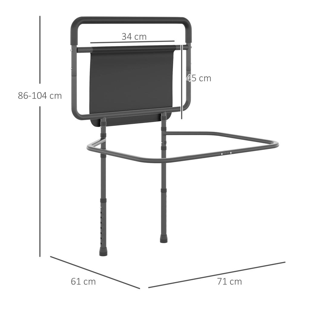 Letto con Barandilla e Contenitore Regolabile in Altezza ¨C Zephmum ¨C Grigio 71x61x86-104 cm