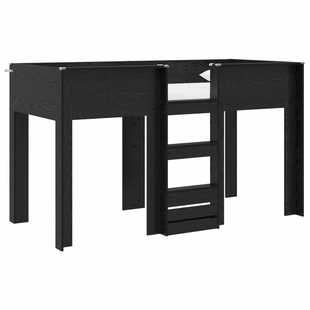 Letto a Castello per Bambini | Letto Infantile | Lettino Rovere Nero 75 x 190 cm