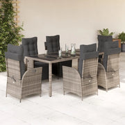 Set da Pranzo da Giardino 9 pz con Cuscini in Polyrattan Grigio 3213331