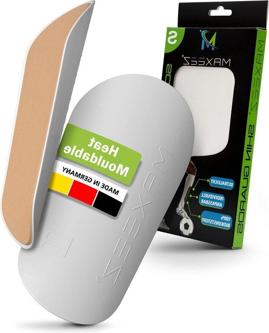 Scheenbeschermatori innovativi per adulti e bambini - Mini scheenbeschermatori adattabili individualmente - Calcio uomo donna - Materiale biologico sintetico - Comodo e flessibile.
