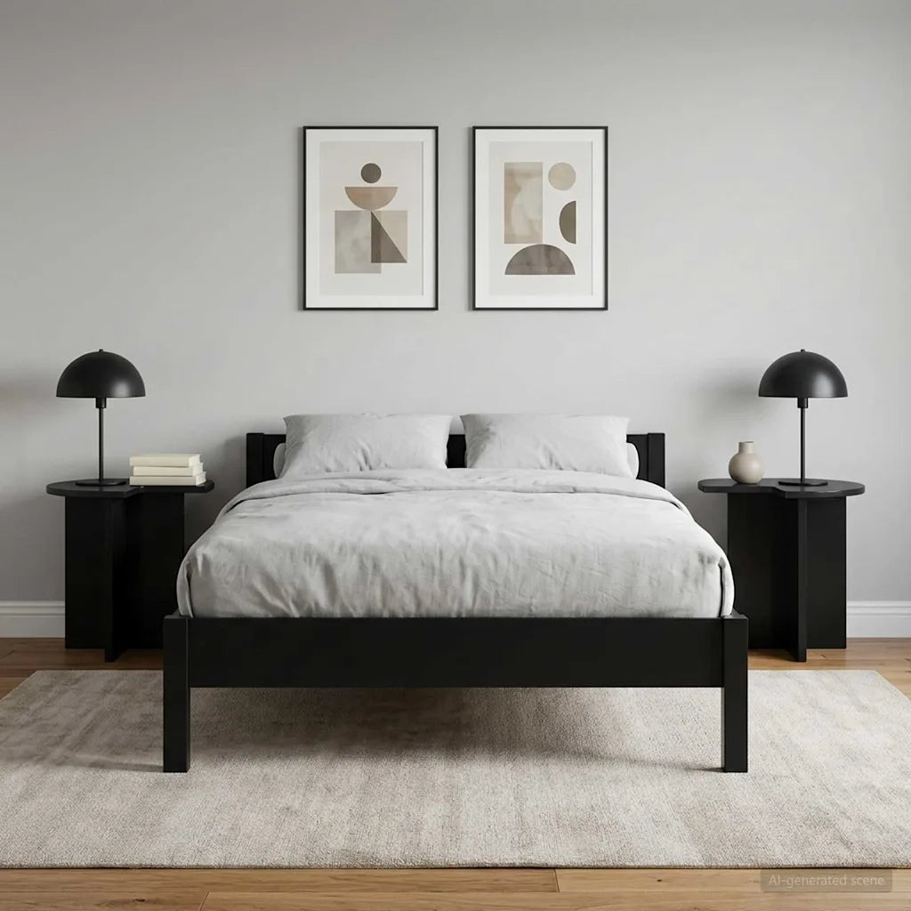 Tavolo laterale 2 pz Rovere Nero Ø 39 x 38 cm 8001082