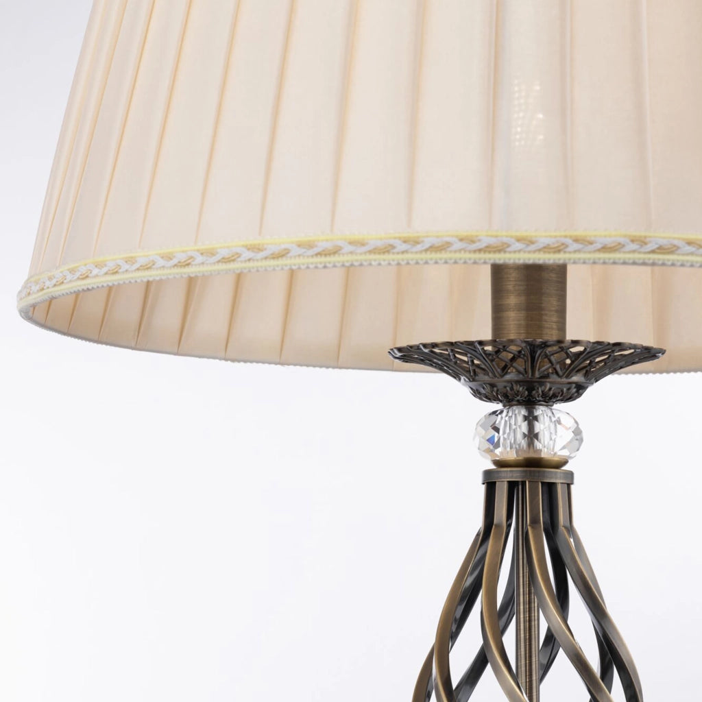 Maytoni Lampada da terra Shabby Chic Grace 1 luce E14 ottone metallo diffusore organza beige