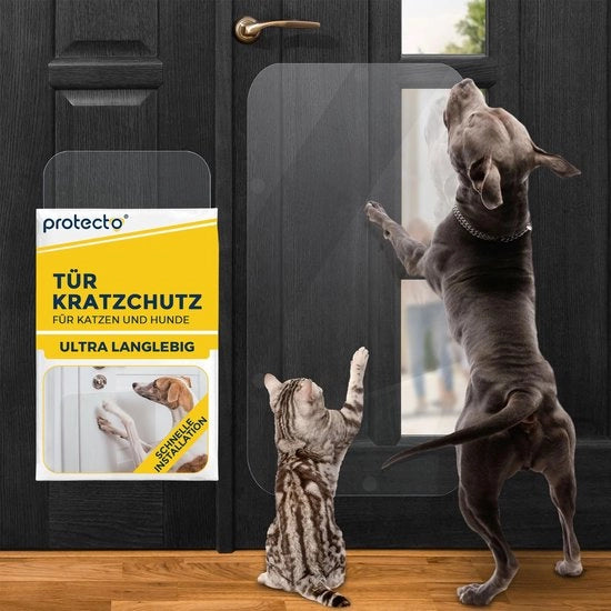 Porta di protezione per cani e gatti 90 x 40 cm – Protezione contro graffi ultradurabile per cani e gatti – Facile da installare – Protezione contro graffi trasparente per cani e gatti – Mobili, muri, porte finestre, porte balconi