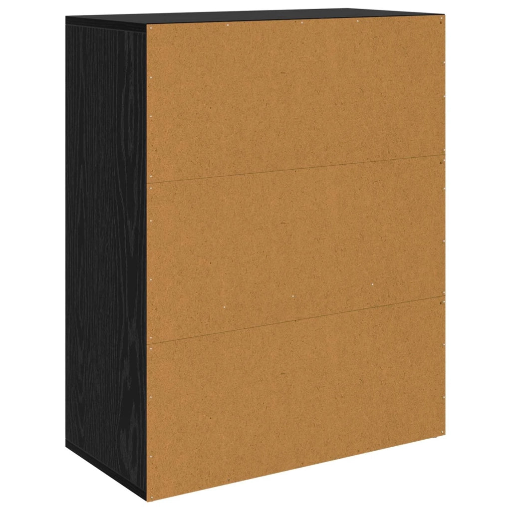 Credenza | Madia | Buffet da pranzo | Armadio da pranzo Rovere Nero 60 x 30 x 75 cm Legno multistrato