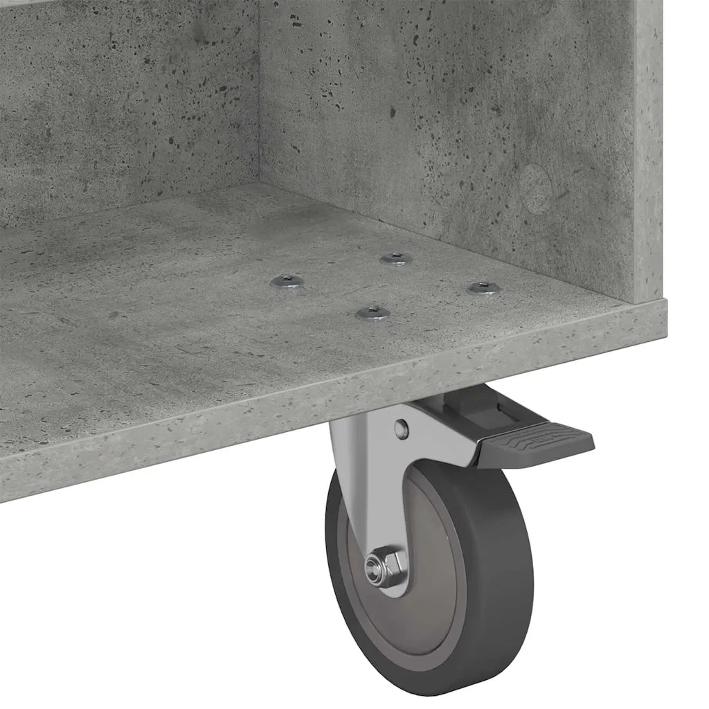 Tavolino con Ruote Grigio cemento 90 x 50 x 30 cm 891019