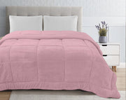 Trapunta Piumone Invernale In Tessuto Flanellato Effetto Velluto 550 Gr-Mq Rosa - Piazza e mezza