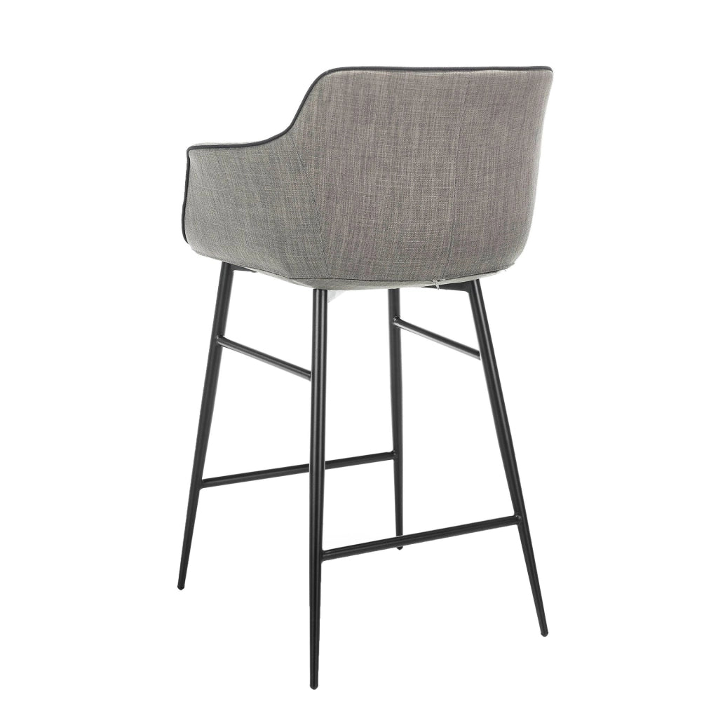 Sgabello in tessuto grigio