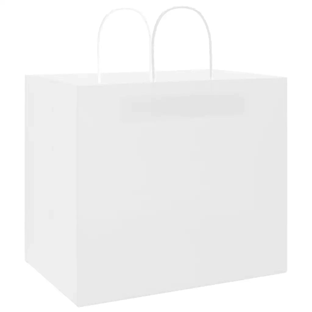 vidaXL Sacchetti di Carta 250 pz con Manici Bianchi 32x22x28 cm