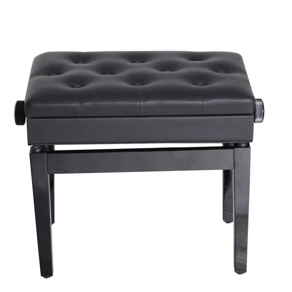 Panca Sgabello per Pianoforte con vano portaoggetti altezza regolabile 54.5x33x48-58 cm Nero