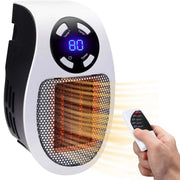 Termoventilatore Mini Stufa Scaldabagno Elettrico con Telecomando da Parete 2 Velocità Bianco e Nero