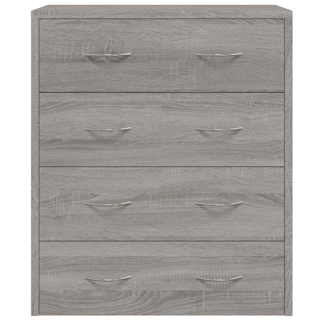 Buffet credenza cassettiera mobiletto mobile contenitore organizer per cucina soggiorno salotto con 4 cassetti 60 x 30,5 x 71 cm grigio Sonoma 02_0029755