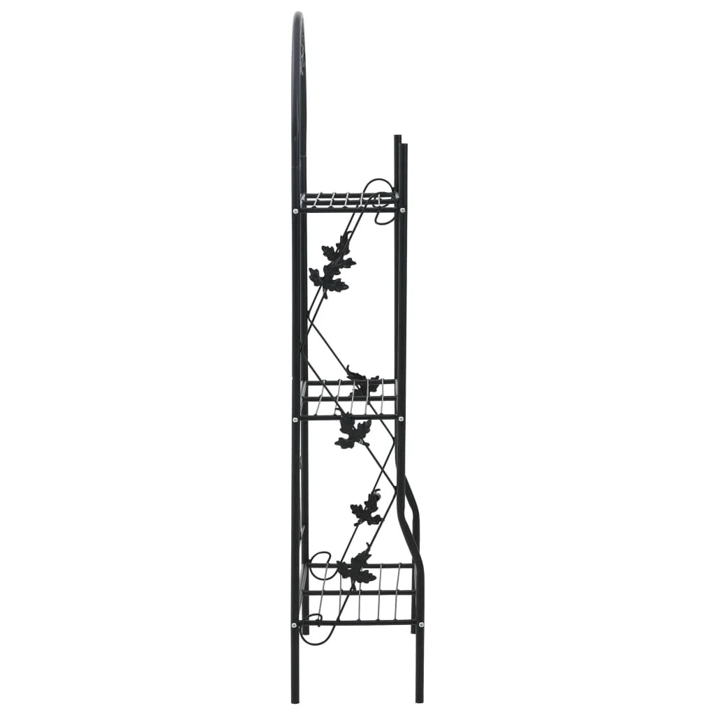 Portavasi/fioriera a 3 ripiani 52 x 28 x 128 cm ferro nero 02_0045239