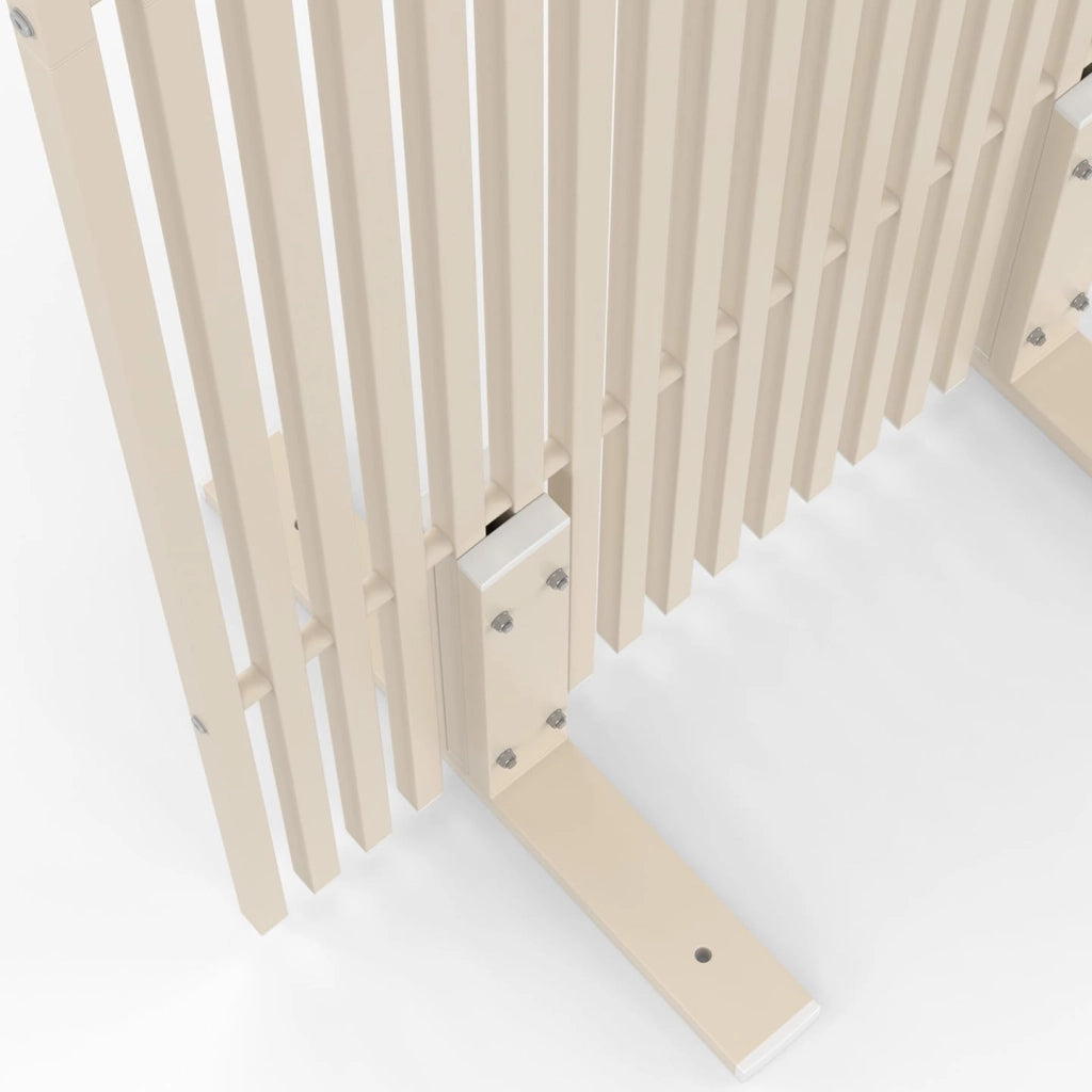 Schermo Perforato per Esterni Decorativo Claustra 80 x 150 cm Beige lamelle Verticali in Metallo